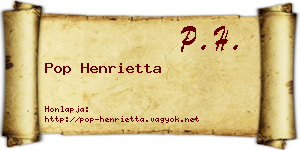 Pop Henrietta névjegykártya