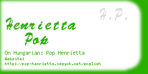 henrietta pop business card